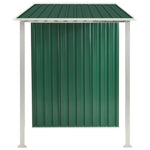 ZNTS Garden Shed with Sliding Doors Green 386x131x178 cm Steel 144027