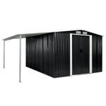 ZNTS Garden Shed with Sliding Doors Anthracite 386x312x178 cm Steel 144032