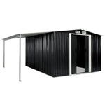 ZNTS Garden Shed with Sliding Doors Anthracite 386x312x178 cm Steel 144032