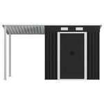 ZNTS Garden Shed with Extended Roof Anthracite 346x121x181 cm Steel 144034