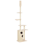 ZNTS Cat Tree with Sisal Scratching Posts Beige 260 cm 170671