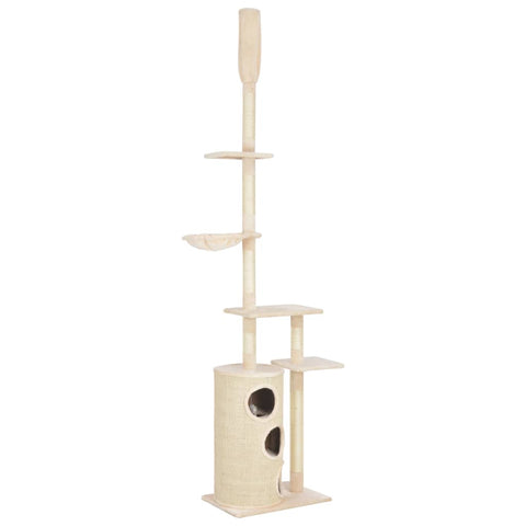 ZNTS Cat Tree with Sisal Scratching Posts Beige 260 cm 170671