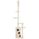 ZNTS Cat Tree with Sisal Scratching Posts Beige 260 cm 170671