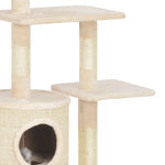 ZNTS Cat Tree with Sisal Scratching Posts Beige 260 cm 170671