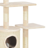 ZNTS Cat Tree with Sisal Scratching Posts Beige 260 cm 170671