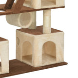 ZNTS Cat Tree with Sisal Scratching Posts Beige 225 cm 170673