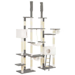 ZNTS Cat Tree with Sisal Scratching Posts Grey 234 cm 170674