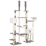 ZNTS Cat Tree with Sisal Scratching Posts Grey 234 cm 170674