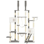 ZNTS Cat Tree with Sisal Scratching Posts Grey 234 cm 170674
