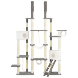 ZNTS Cat Tree with Sisal Scratching Posts Grey 234 cm 170674