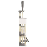 ZNTS Cat Tree with Sisal Scratching Posts Grey 234 cm 170674