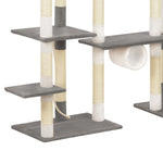 ZNTS Cat Tree with Sisal Scratching Posts Grey 234 cm 170674