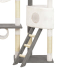 ZNTS Cat Tree with Sisal Scratching Posts Grey 234 cm 170674
