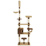 ZNTS Cat Tree with Sisal Scratching Posts Brown 235 cm 170683