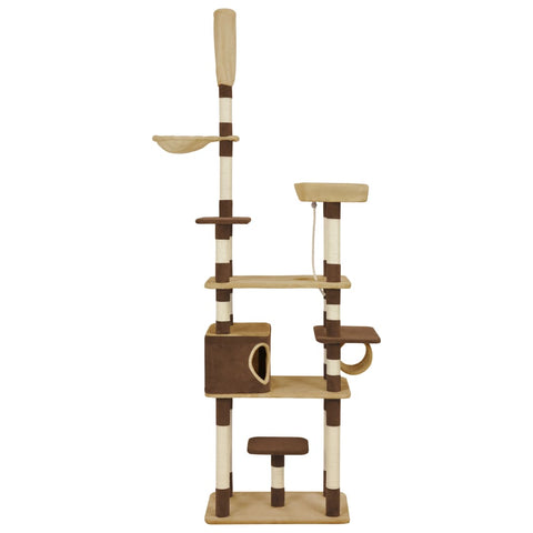 ZNTS Cat Tree with Sisal Scratching Posts Brown 235 cm 170683