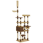 ZNTS Cat Tree with Sisal Scratching Posts Brown 235 cm 170683