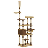 ZNTS Cat Tree with Sisal Scratching Posts Brown 235 cm 170683