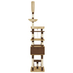 ZNTS Cat Tree with Sisal Scratching Posts Brown 235 cm 170683