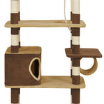 ZNTS Cat Tree with Sisal Scratching Posts Brown 235 cm 170683