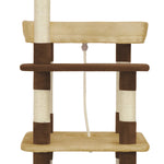 ZNTS Cat Tree with Sisal Scratching Posts Brown 235 cm 170683