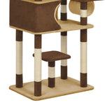 ZNTS Cat Tree with Sisal Scratching Posts Brown 235 cm 170683