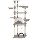 ZNTS Cat Tree with Sisal Scratching Posts Grey 189 cm 170685