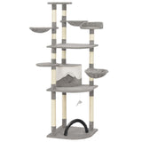ZNTS Cat Tree with Sisal Scratching Posts Grey 189 cm 170685