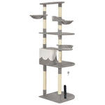 ZNTS Cat Tree with Sisal Scratching Posts Grey 189 cm 170685