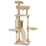 ZNTS Cat Tree with Sisal Scratching Posts Beige 145 cm 170690