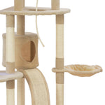 ZNTS Cat Tree with Sisal Scratching Posts Beige 145 cm 170690