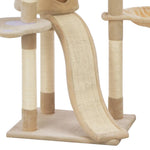 ZNTS Cat Tree with Sisal Scratching Posts Beige 145 cm 170690