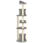 ZNTS Cat Tree with Sisal Scratching Posts Grey 160 cm 170691
