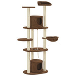 ZNTS Cat Tree with Sisal Scratching Posts Brown 160 cm 170693
