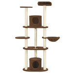 ZNTS Cat Tree with Sisal Scratching Posts Brown 160 cm 170693