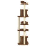 ZNTS Cat Tree with Sisal Scratching Posts Brown 160 cm 170693