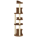 ZNTS Cat Tree with Sisal Scratching Posts Brown 160 cm 170693