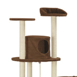 ZNTS Cat Tree with Sisal Scratching Posts Brown 160 cm 170693