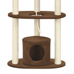 ZNTS Cat Tree with Sisal Scratching Posts Brown 160 cm 170693