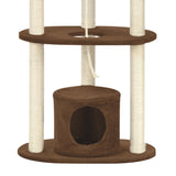 ZNTS Cat Tree with Sisal Scratching Posts Brown 160 cm 170693