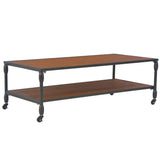 ZNTS Coffee Table with Shelf 120x60x40 cm Solid Fir Wood 247618
