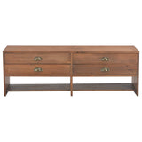 ZNTS TV Cabinet with 4 Drawers 120x30x40 cm Solid Fir Wood 247621