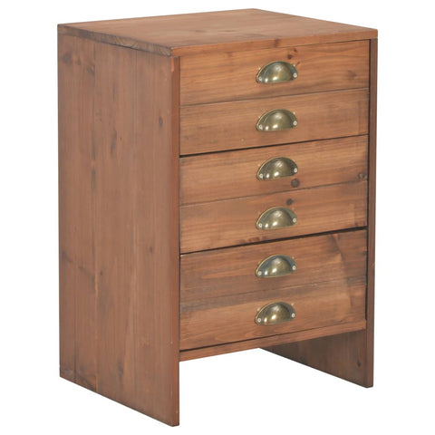 ZNTS Bedside Cabinet 40x35x60 cm Solid Fir Wood 247624