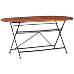 ZNTS Garden Table 160x85x74 cm Solid Acacia Wood Oval 44395
