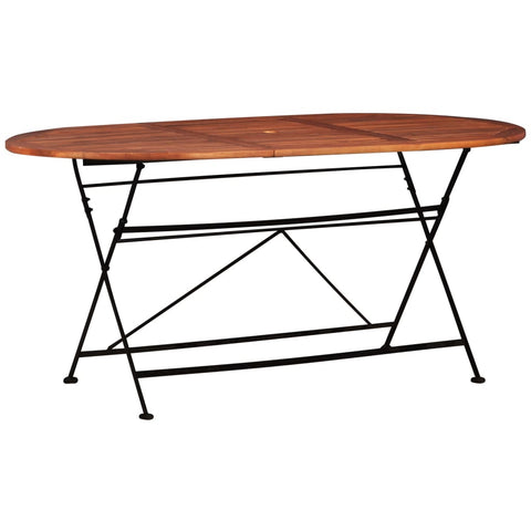 ZNTS Garden Table 160x85x74 cm Solid Acacia Wood Oval 44395