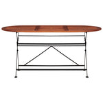 ZNTS Garden Table 160x85x74 cm Solid Acacia Wood Oval 44395