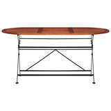 ZNTS Garden Table 160x85x74 cm Solid Acacia Wood Oval 44395