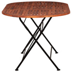 ZNTS Garden Table 160x85x74 cm Solid Acacia Wood Oval 44395