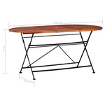 ZNTS Garden Table 160x85x74 cm Solid Acacia Wood Oval 44395