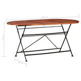 ZNTS Garden Table 160x85x74 cm Solid Acacia Wood Oval 44395