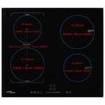 ZNTS Induction Hob with 4 Burners Touch Control Flexible Zone 7000 W 50788